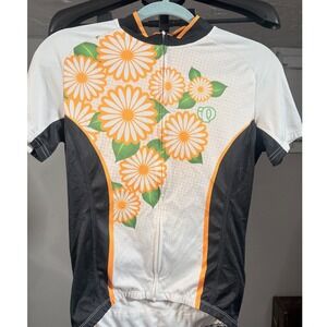 Pearl Izumi Elite Women's Medium Cycling Jersey Floral Daisy Full Zip Bike Shirt